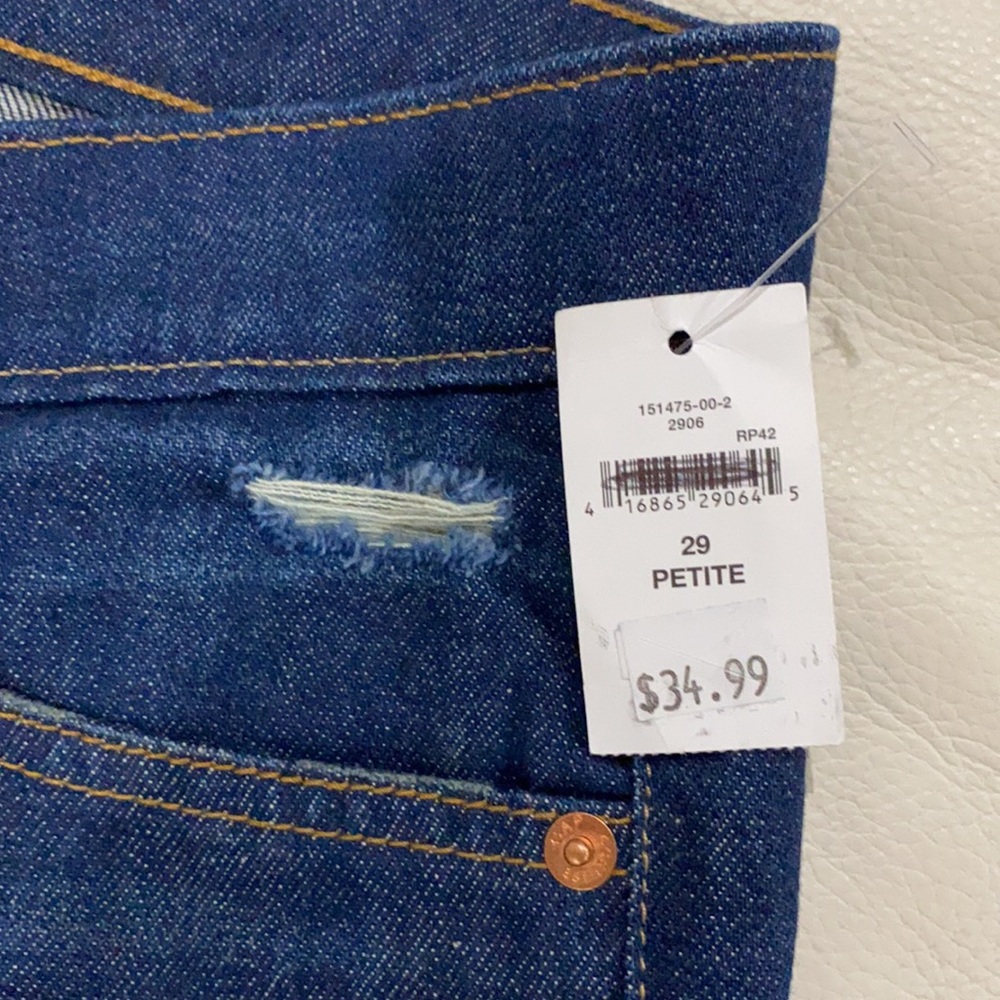 Gap distressed dark blue jeans sz 29 petite - Picture 4 of 9